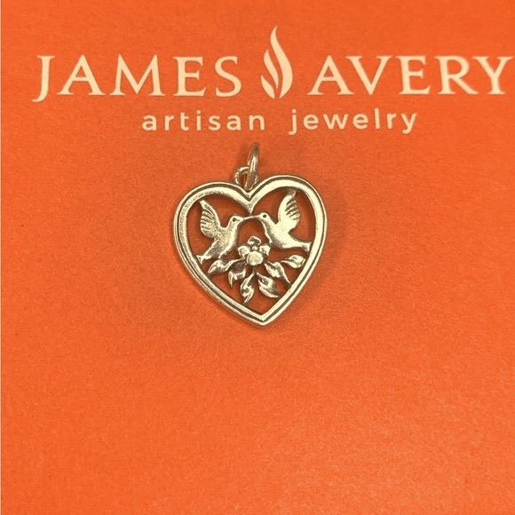 SOLD James Avery RARE Retired Love Birds Floral Heart Charm—loop uncut! - Picture 3 of 5